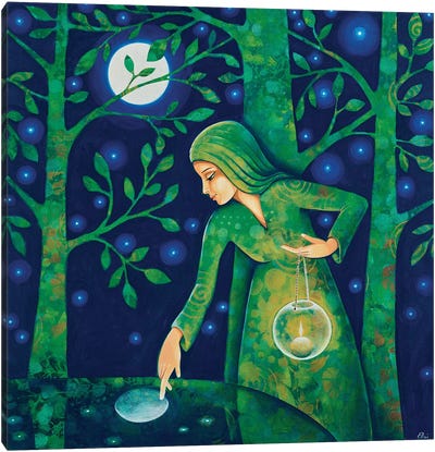 The Lamp And The Moon Canvas Art Print - Daniela Prezioso Einwaller
