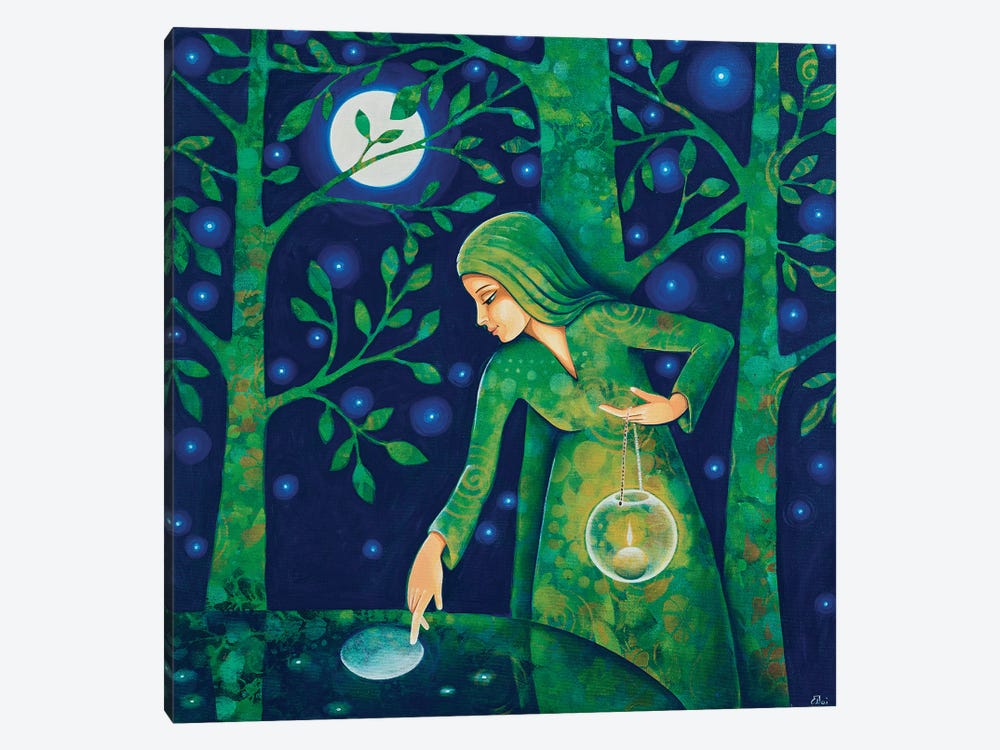 The Lamp And The Moon by Daniela Prezioso Einwaller 1-piece Canvas Art Print