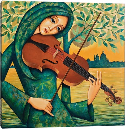 Venetian Violin Canvas Art Print - Violin Art