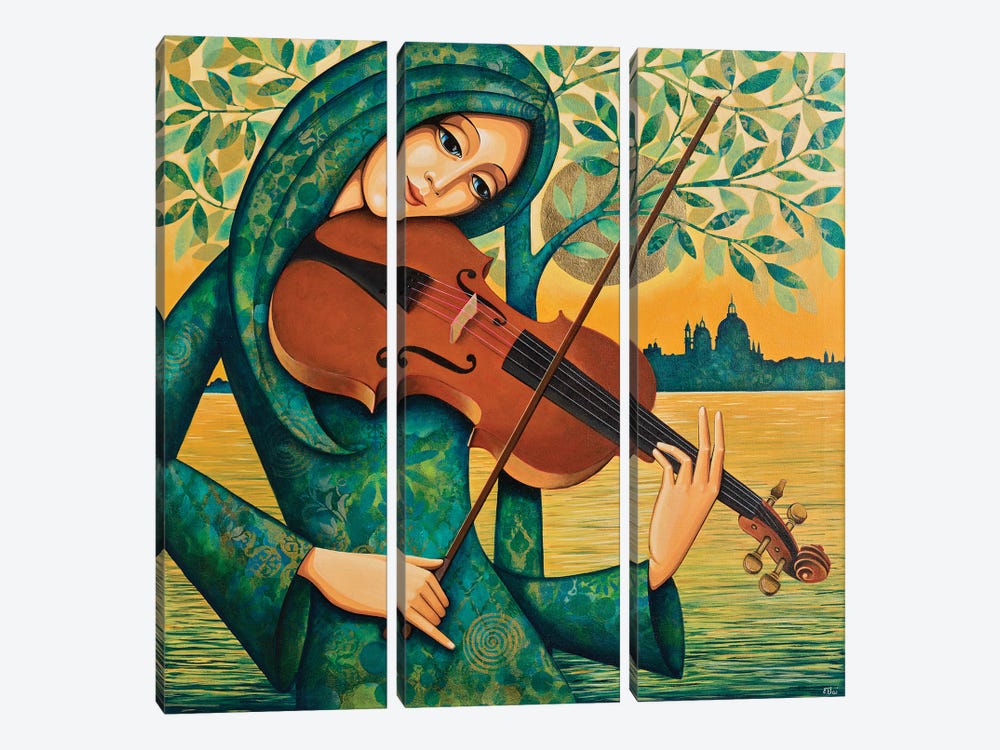 Venetian Violin by Daniela Prezioso Einwaller 3-piece Canvas Wall Art