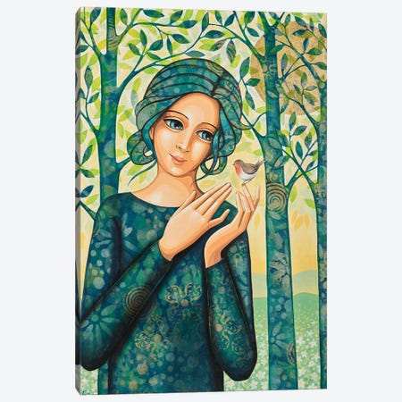 Spring, The Tale Of The Robin Canvas Print #DPZ18} by Daniela Prezioso Einwaller Art Print