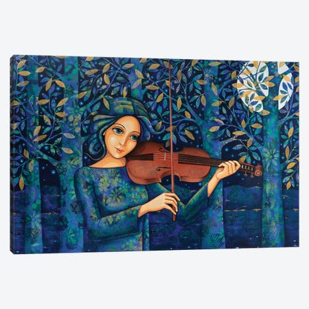 Night Violin Canvas Print #DPZ20} by Daniela Prezioso Einwaller Canvas Artwork