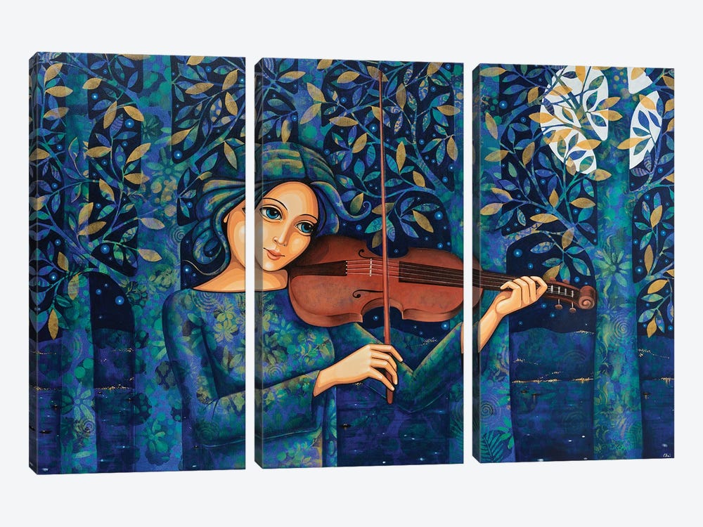 Night Violin by Daniela Prezioso Einwaller 3-piece Canvas Art