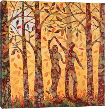 Autumn Dance Canvas Art Print - Folk Art