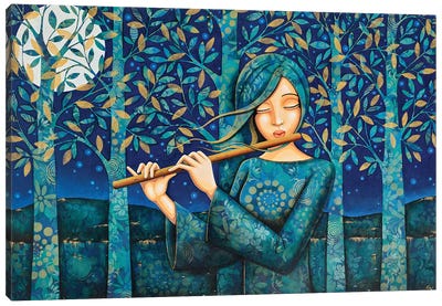 Night Flute Canvas Art Print - Blending In
