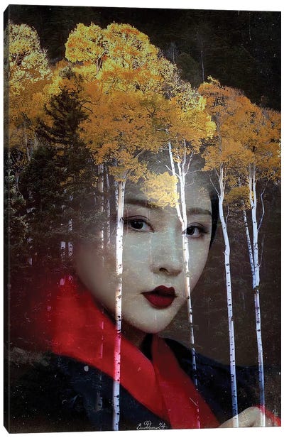 Birch Geisha Canvas Art Print - Geisha