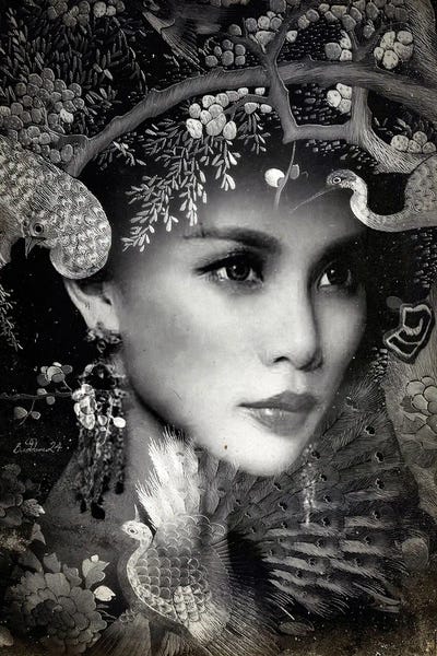 Black & White Florals: The Forest Empress by Dominique Baduel