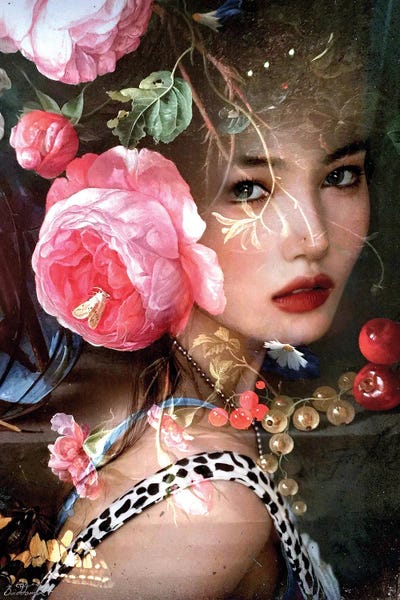 Lady In A Conservatory by Dominique Baduel framed canvas print