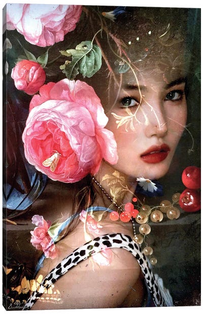 Lady In A Conservatory Canvas Art Print - Dominique Baduel