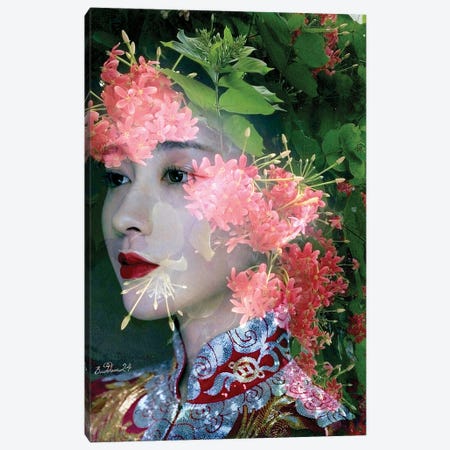 Lady In A Flower Garden Canvas Print #DQB34} by Dominique Baduel Canvas Art Print