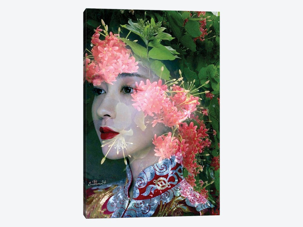 Lady In A Flower Garden by Dominique Baduel 1-piece Canvas Print