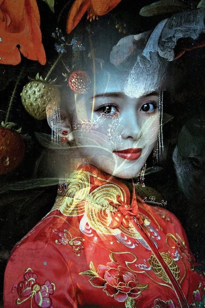 Lady In Red by Dominique Baduel canvas print