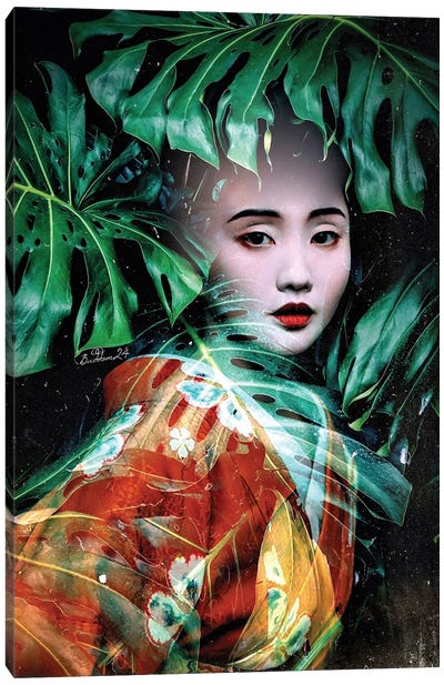 Jungle Geisha Canvas Art Print - Geisha