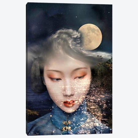 Moonlight Geisha Canvas Print #DQB66} by Dominique Baduel Canvas Wall Art