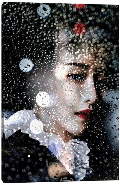 Raindrop Geisha Canvas Art Print - Geisha