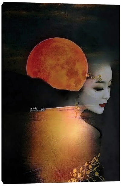 Sunset Geisha Canvas Art Print - Geisha