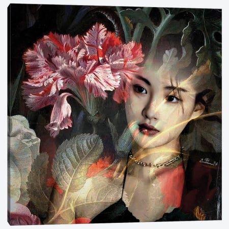 Lady Carnation Canvas Print #DQB85} by Dominique Baduel Canvas Art