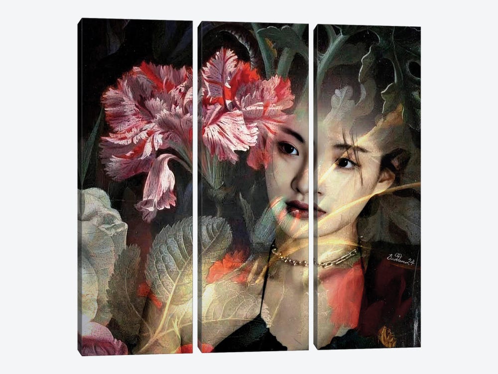 Lady Carnation by Dominique Baduel 3-piece Canvas Print