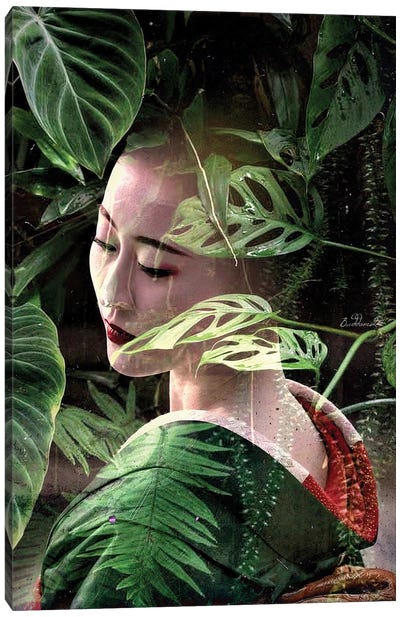 Tropical Geisha Canvas Art Print - Geisha