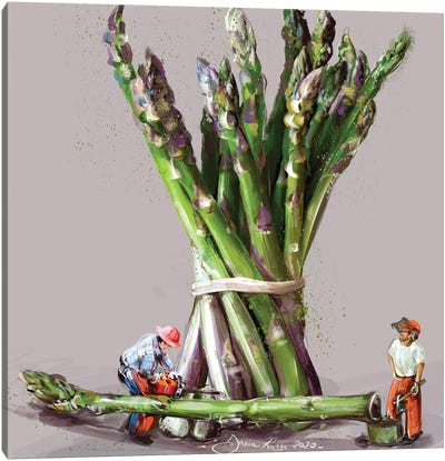 Asparagus Harvesting Canvas Art Print - Conversation Starters