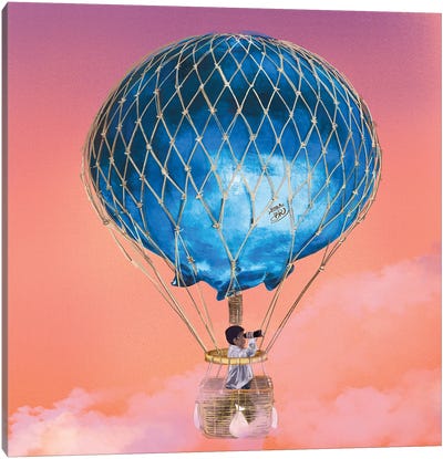 Blue-Air Baloon Canvas Art Print - Daria Rosso
