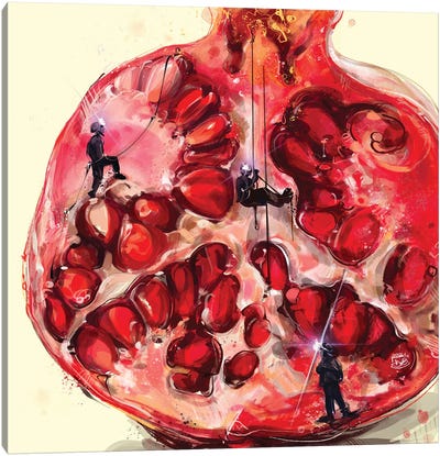 Ruby Cave Canvas Art Print - Pomegranate Art