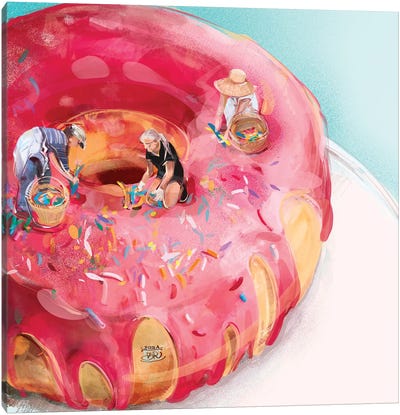 Harvesting Sweetness Canvas Art Print - Donut Art