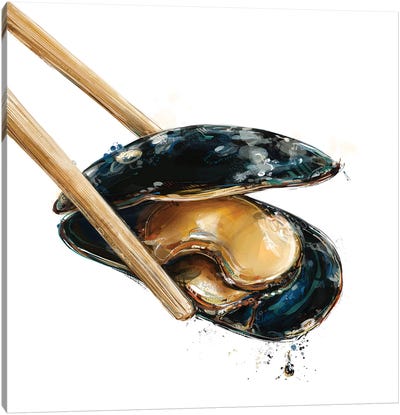 The Chopstick Series - Mussel Canvas Art Print - Daria Rosso