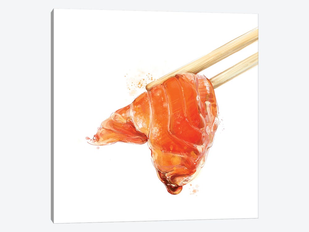 The Chopstick Series - Salmon Sashimi by Daria Rosso 1-piece Canvas Art