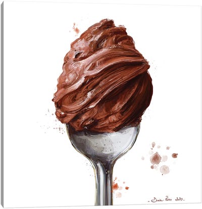 A Spoonful Of- Chocolate Canvas Art Print - Kitchen Equipment & Utensil Art