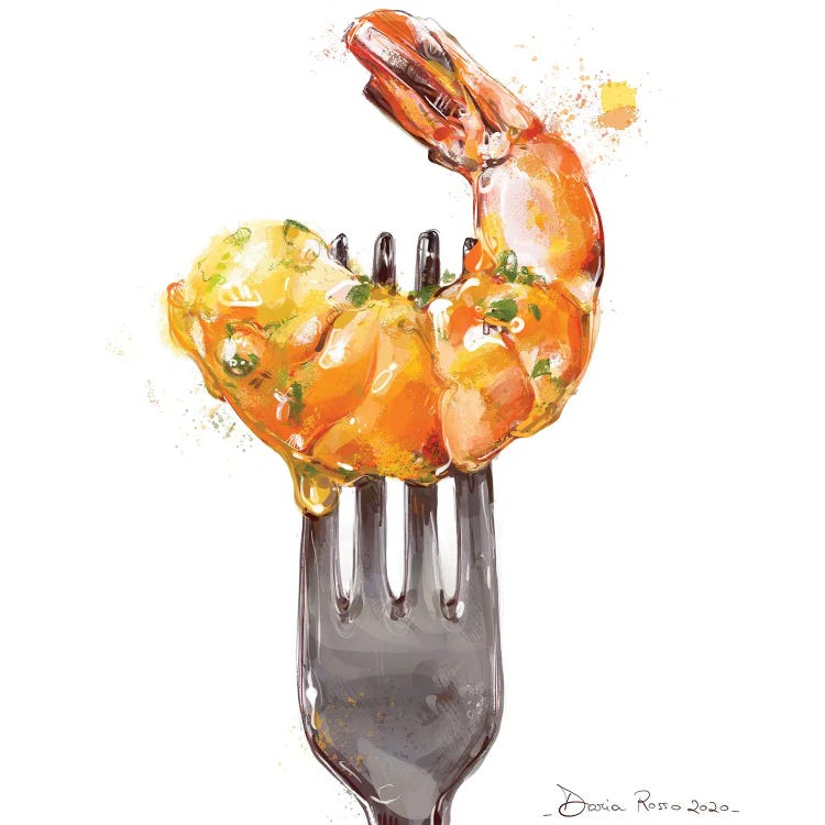 Food On Fork - Shrimp