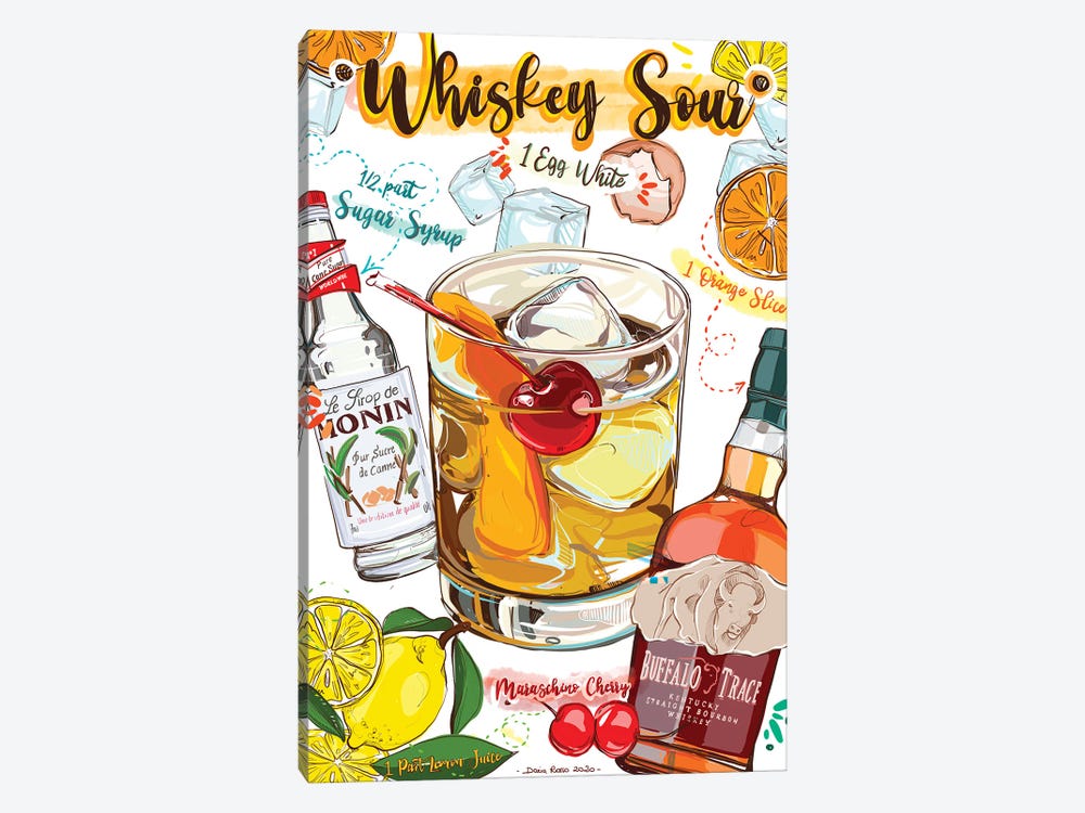 Whiskey Sour by Daria Rosso 1-piece Canvas Wall Art