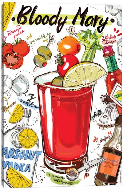 Bloody Mary Canvas Art Print - Daria Rosso