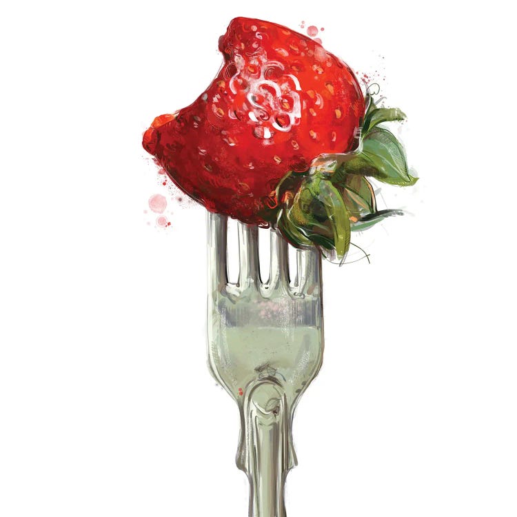 Food On Fork - Strawberry