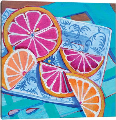 Citrus Slices II Canvas Art Print - Orange Art