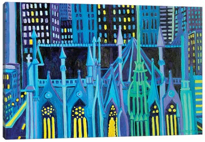 Manhattan Lights Canvas Art Print - Debra Bretton Robinson