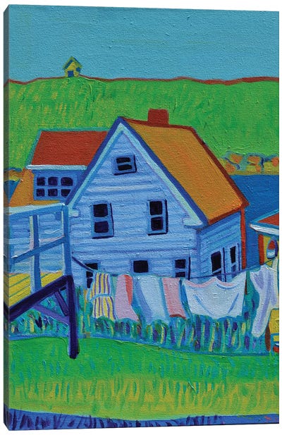 Laundry Line, Monhegan Island, Maine Canvas Art Print - Maine Art
