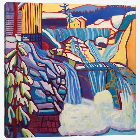 Winter Waterfall Canvas Print #DRB132} by Debra Bretton Robinson Canvas Artwork