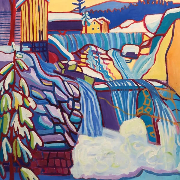 Cabins: Winter Waterfall by Debra Bretton Robinson