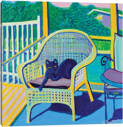 King Louis In The Back Porch Canvas Art Print - Similar to David Hockney