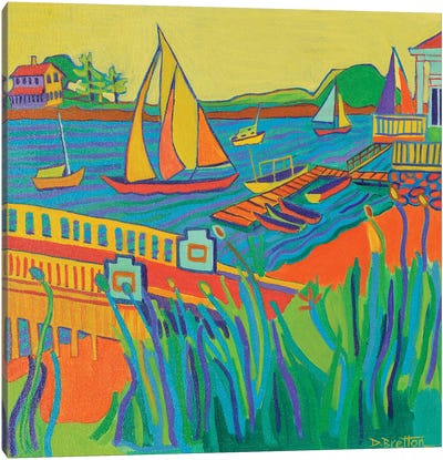 Sailing At Tuck's Point Canvas Art Print - Debra Bretton Robinson