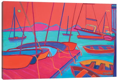 Docked, Manchester Harbor Canvas Art Print - Debra Bretton Robinson