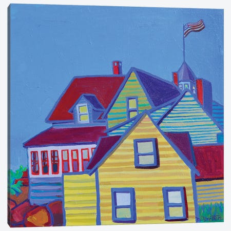 Monhegan Harbor Houses Canvas Print #DRB4} by Debra Bretton Robinson Art Print