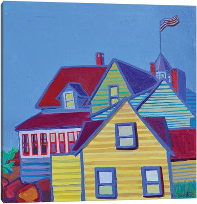 Monhegan Harbor Houses Canvas Art Print - Debra Bretton Robinson