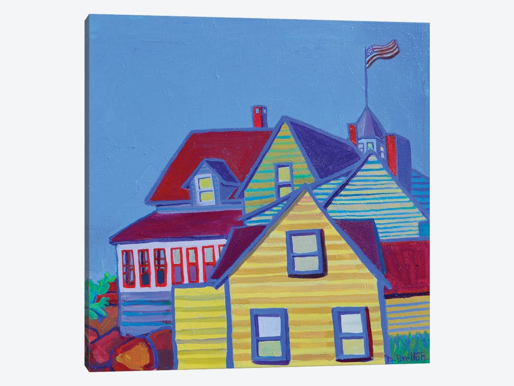 Monhegan Harbor Houses by Debra Bretton Robinson 1-piece Canvas Print