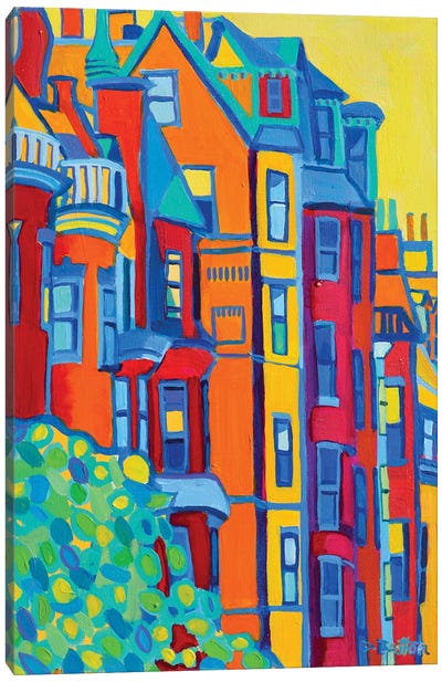 Beacon Street Back Bay Boston Canvas Art Print - Vibrant Scenes in 2D