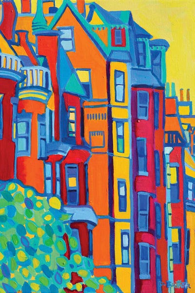 Vibrant Scenes in 2D: Beacon Street Back Bay Boston by Debra Bretton Robinson