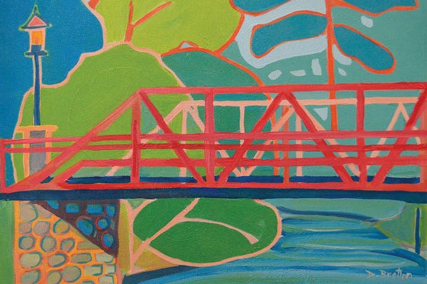 Vibrant Scenes in 2D: Crossing Over by Debra Bretton Robinson