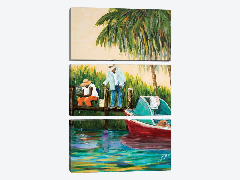 Dock Fishing by Julie Derice 3-piece Canvas Art