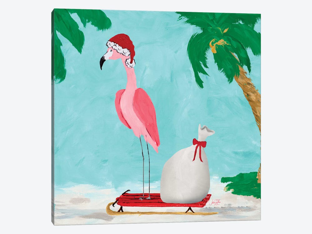 Fa La La La Flamingo Holiday II by Julie Derice 1-piece Art Print